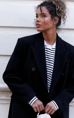 PrettyLittleThing Thanksgiving Outfits*Double Breasted Oversized Structured Coat