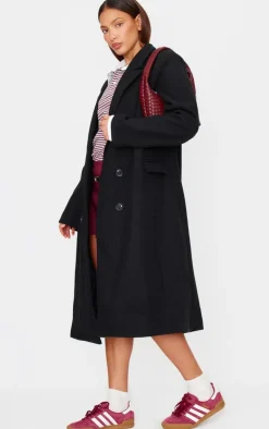PrettyLittleThing Wool Coats*Double Breasted Wool Look Overcoat