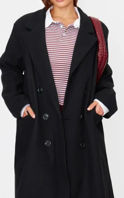 PrettyLittleThing Wool Coats*Double Breasted Wool Look Overcoat