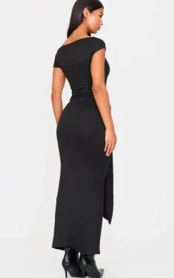 Double Contour Boat Neck Wrap Maxi Dress-PrettyLittleThing Online