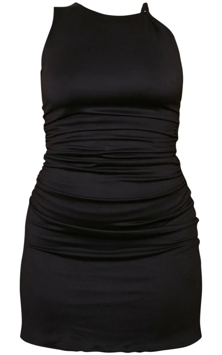 Double Contour Twist Strap Ruched Bodycon Dress-PrettyLittleThing Discount
