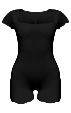 PrettyLittleThing Unitards*Double Layer Contour Jersey Square Neck Unitard