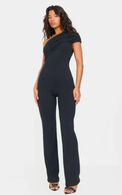 PrettyLittleThing Snatched*Double Layer Contour Jersey Asymmetric Ruched Detail Jumpsuit