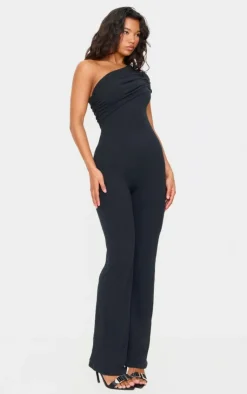 PrettyLittleThing Snatched*Double Layer Contour Jersey Asymmetric Ruched Detail Jumpsuit