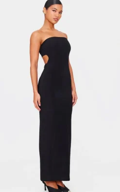 Double Layer Slinky Bandeau Low Back Maxi Dress-PrettyLittleThing New