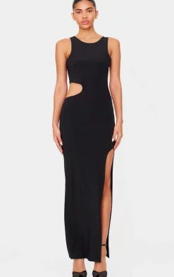 Double Layer Slinky Tie Back Maxi Dress-PrettyLittleThing New