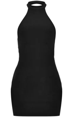 Double Slinky High Neck Halterneck Mini Dress-PrettyLittleThing Sale