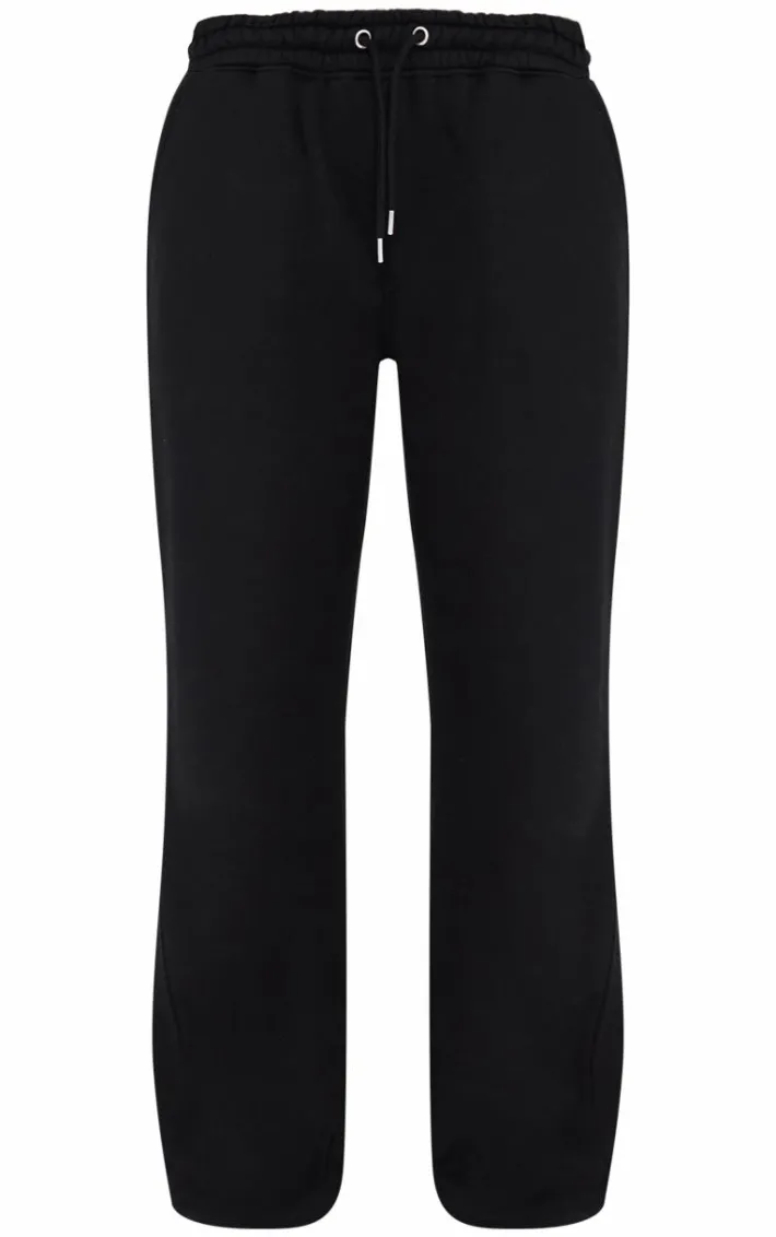 Black Drawcord Wide Leg Sweatpants