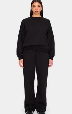 Best PrettyLittleThing Drawstring Wide Leg Sweatpants Black