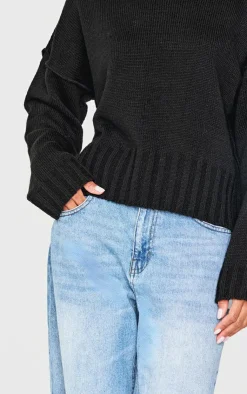 PrettyLittleThing Oversized Sweaters*Exposed Seam Chunky Knit Oversized Sweater