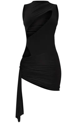 Extreme Cut Out Knot Detail Slinky Bodycon Dress-PrettyLittleThing Discount
