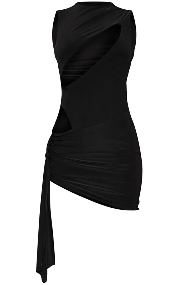 Extreme Cut Out Knot Detail Slinky Bodycon Dress-PrettyLittleThing Discount