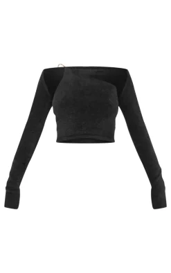 PrettyLittleThing Knitted Tops*Eyelash Knit Shrug And Top Set
