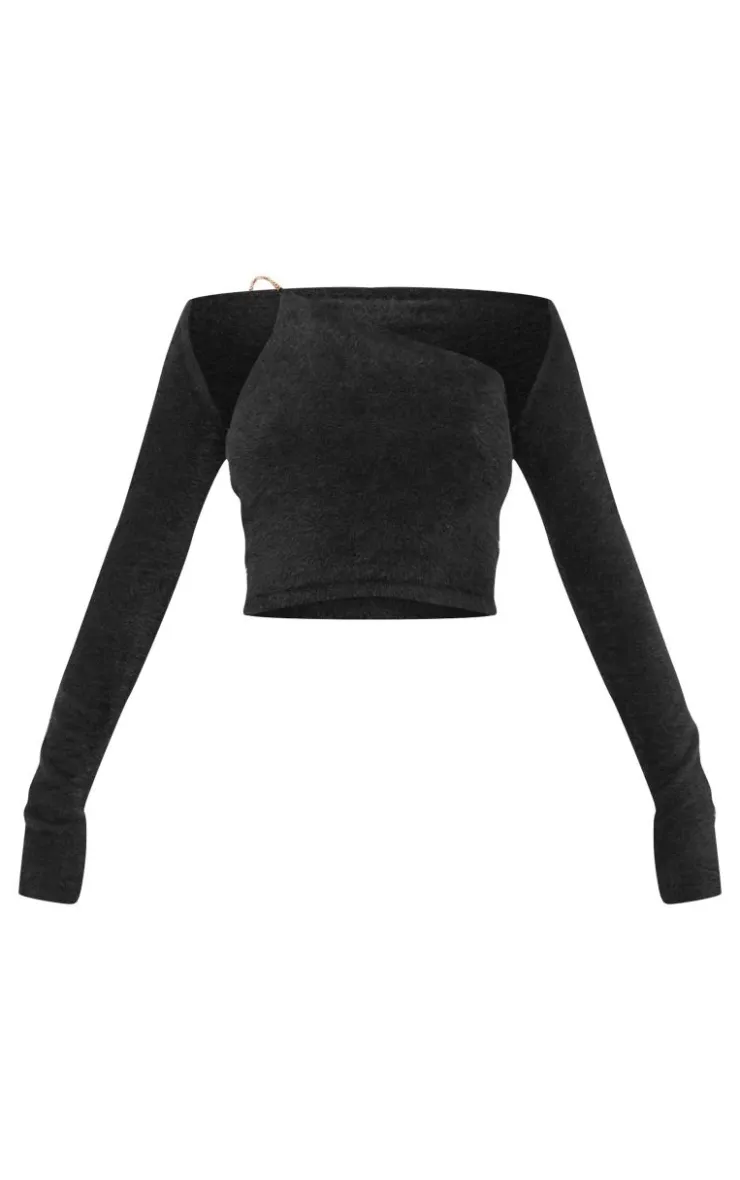 PrettyLittleThing Knitted Tops*Eyelash Knit Shrug And Top Set
