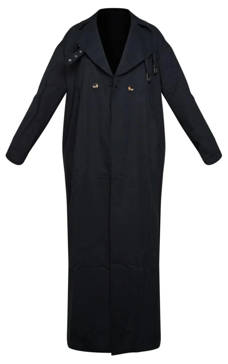 PrettyLittleThing Trench Coats*Eyelet Detail Belted Maxi Trench Coat