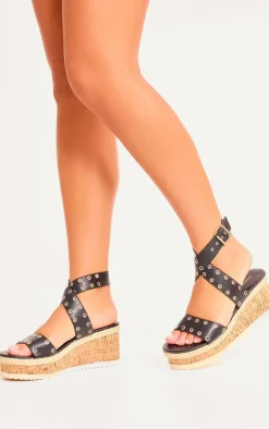PrettyLittleThing Flatform Sandals*Eyelet Espadrille Flatform Sandals