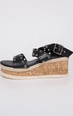 PrettyLittleThing Flatform Sandals*Eyelet Espadrille Flatform Sandals