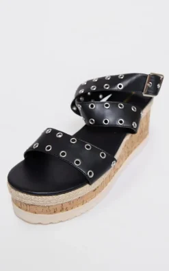 PrettyLittleThing Flatform Sandals*Eyelet Espadrille Flatform Sandals