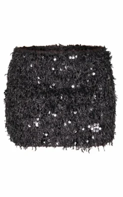 Faux Feather Sequin Micro Mini Skirt-PrettyLittleThing Sale