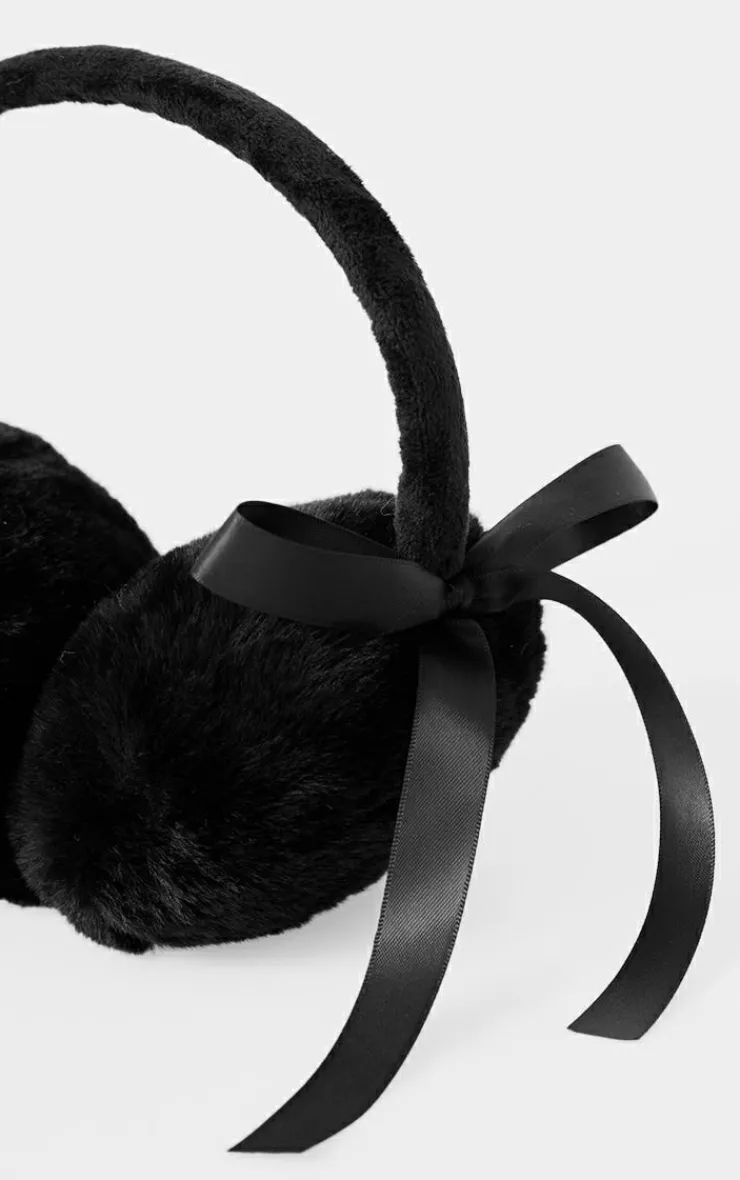 PrettyLittleThing Winter Accessories*Faux Fur Bow Detail Ear Muffs