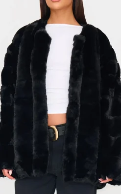 PrettyLittleThing Faux Fur Coats*Faux Fur Bubble Vertical Coat