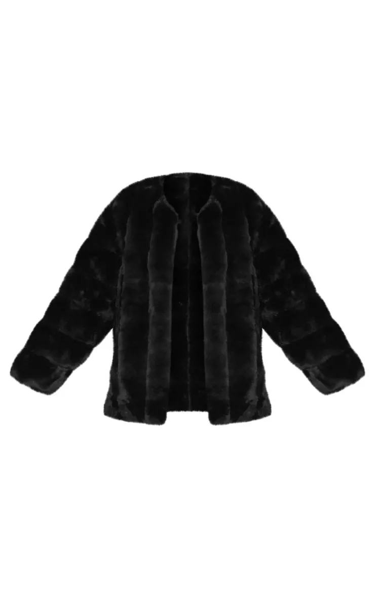 PrettyLittleThing Faux Fur Coats*Faux Fur Bubble Vertical Coat