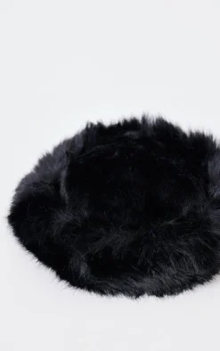 PrettyLittleThing Hats*Faux Fur Fluffy Trim Bucket Hat