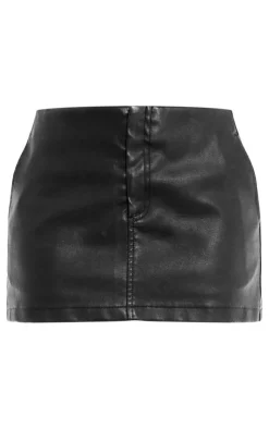 Faux Leather Basic Micro Mini Skirt-PrettyLittleThing