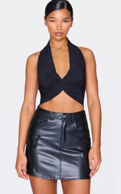 PrettyLittleThing Christmas Day Outfits*Faux Leather Cargo Micro Mini Skirt