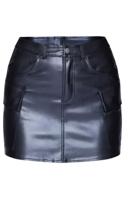 PrettyLittleThing Christmas Day Outfits*Faux Leather Cargo Micro Mini Skirt