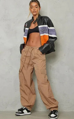 PrettyLittleThing Faux Leather Jackets*Faux Leather Graphic Front Racer Jacket