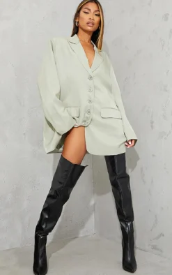 PrettyLittleThing High Heels*Faux Leather Pointed High Heel Over The Knee Boots