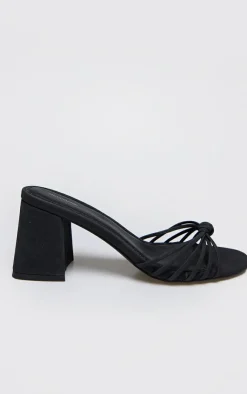 PrettyLittleThing Mules*Faux Nubuck Knotted Block Heeled Mule Sandals