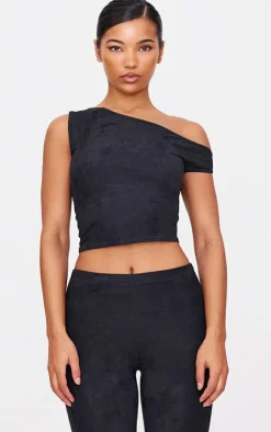 PrettyLittleThing Faux Suede Capri Pants Black