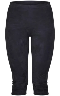 PrettyLittleThing Faux Suede Capri Pants Black
