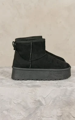 PrettyLittleThing Platforms*Faux Suede Cleated Ankle Platform Boots