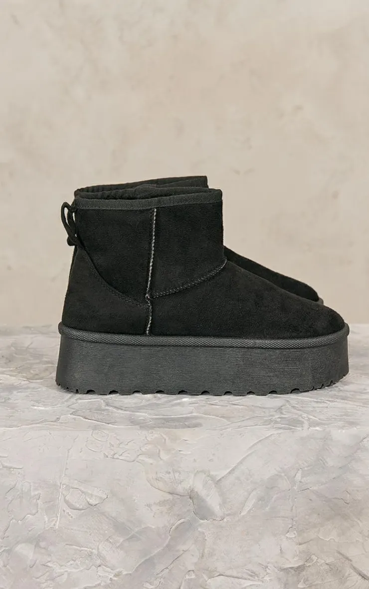PrettyLittleThing Platforms*Faux Suede Cleated Ankle Platform Boots