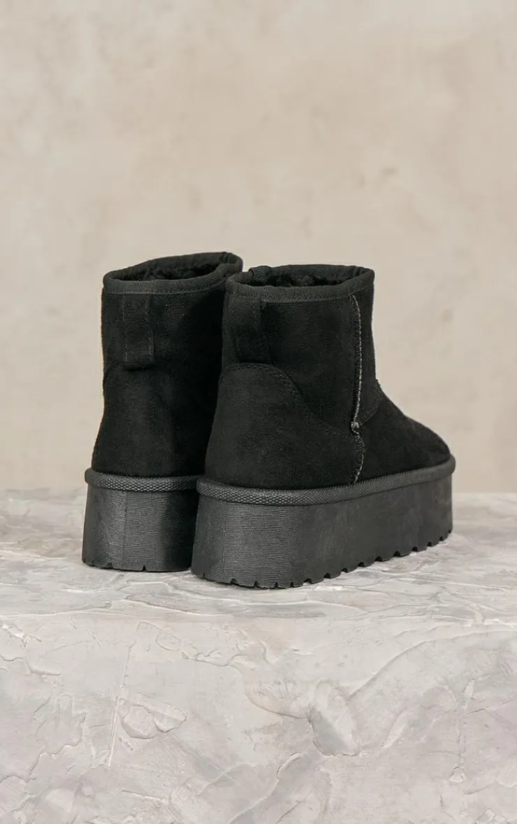 PrettyLittleThing Platforms*Faux Suede Cleated Ankle Platform Boots