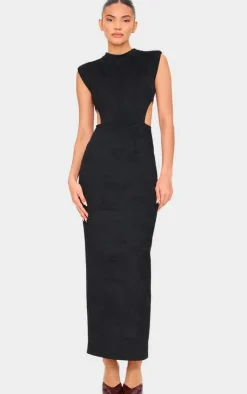 Faux Suede Cut Out Maxi Dress-PrettyLittleThing Sale