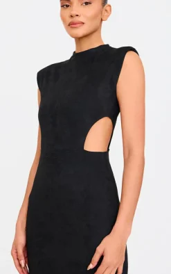 Faux Suede Cut Out Maxi Dress-PrettyLittleThing Sale