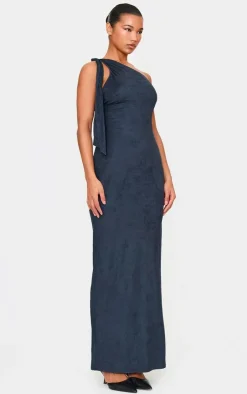 Faux Suede One Shoulder Cut Out Maxi Dress-PrettyLittleThing Clearance