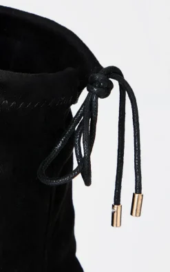 PrettyLittleThing Over The Knee Boots*Faux Suede Point Toe Over The Knee Block High Heeled Boots