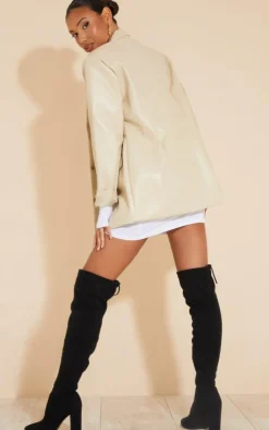 PrettyLittleThing Block Heels*Faux Suede Round Toe Block Heel Over The Knee Boots