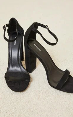 PrettyLittleThing High Heels*Faux Suede Round Toe May Block Heeled Sandals