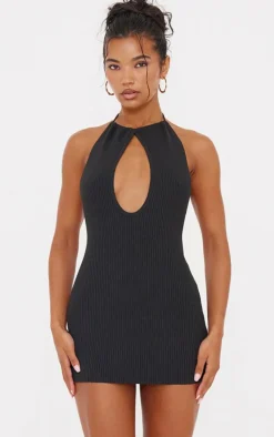 Fine Knit Halterneck Mini Dress-PrettyLittleThing Best