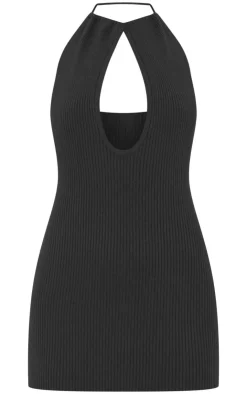 Fine Knit Halterneck Mini Dress-PrettyLittleThing Best