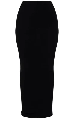Best PrettyLittleThing Fine Knit Maxi Skirt Black