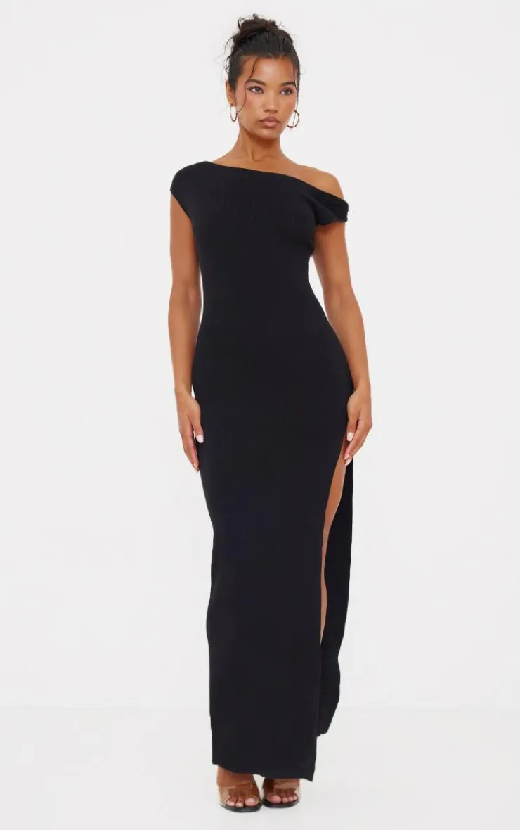 Fine Knit Twist Neck Maxi Dress-PrettyLittleThing Outlet