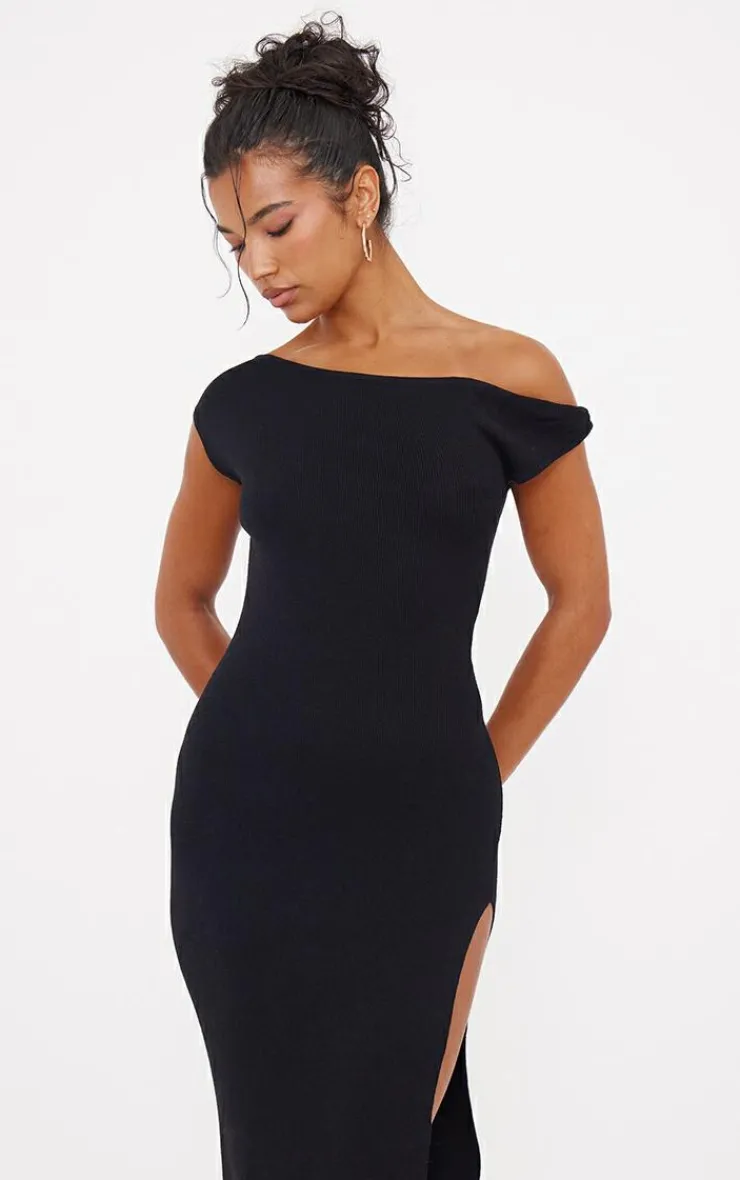 Fine Knit Twist Neck Maxi Dress-PrettyLittleThing Outlet