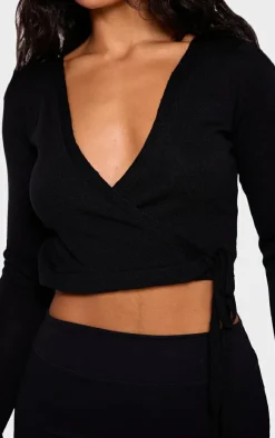 PrettyLittleThing Cardigans*Fine Knit Wrap Waist Cardigan